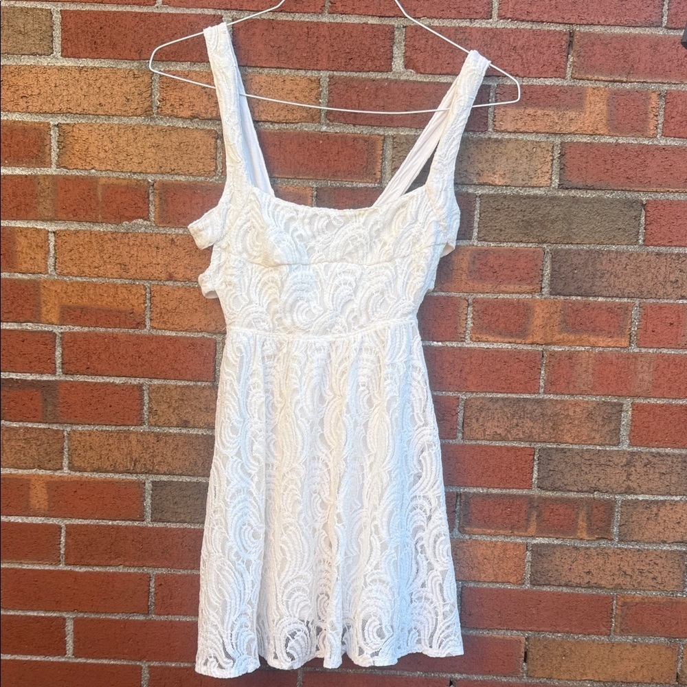 Free People White Lace Mini Dress